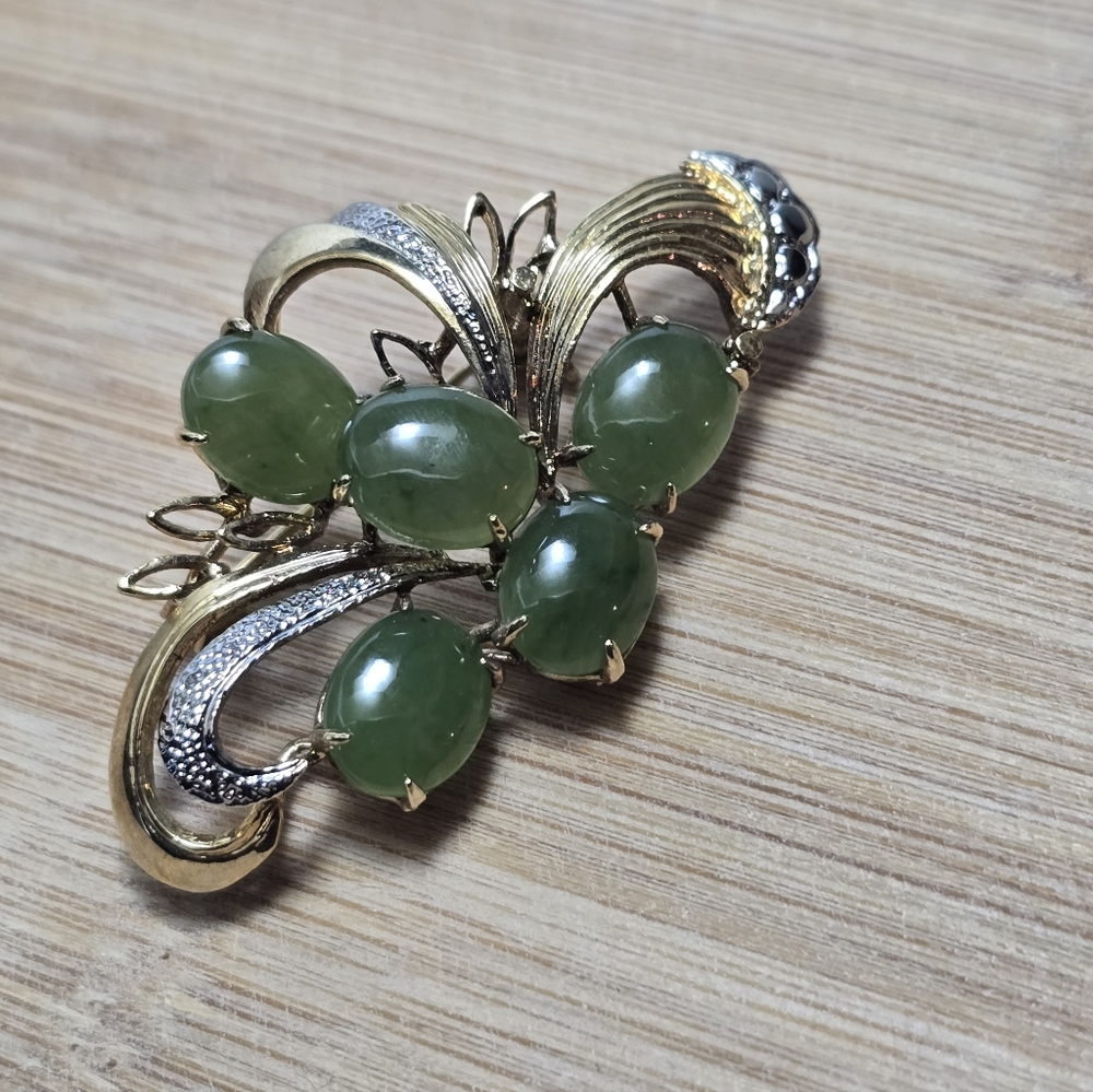 Vintage Jade Filigree Pendant